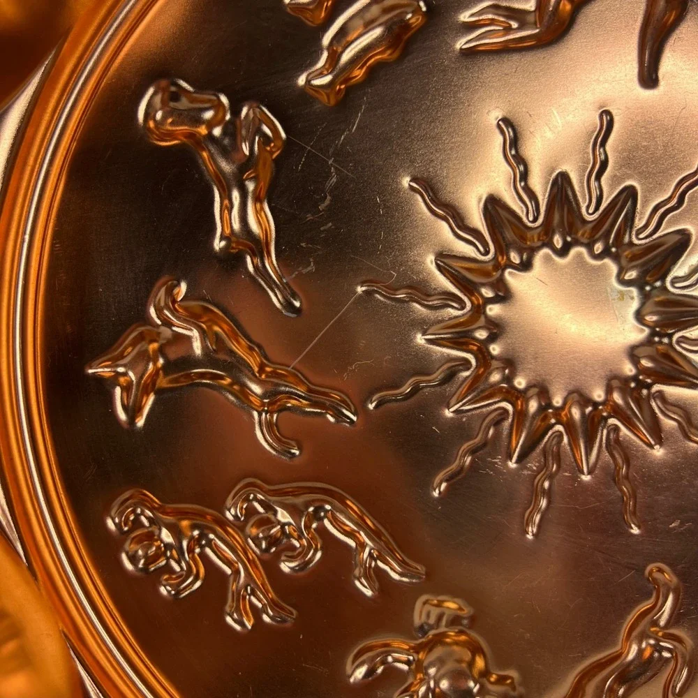 VTG Zodiac Astrology Sunburst Copper Tone Metal Gelatin‎ Mold  Wall Decor 12